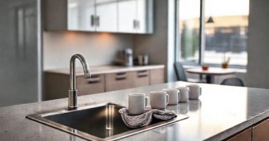Столешницу и мойку офиса вечером моют, кружки не как домашний фартук